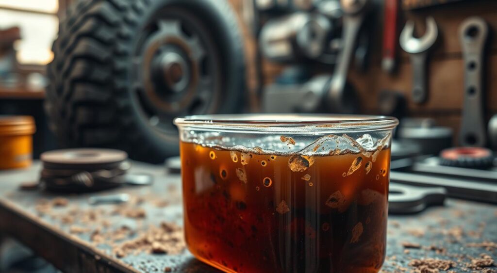 What does dirty brake fluid look like