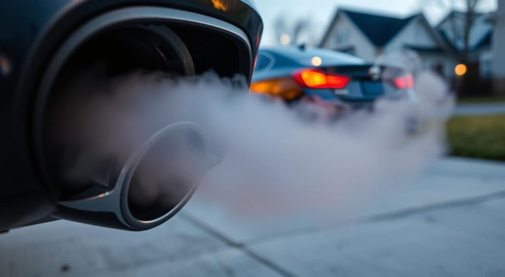 White smoke from exhaust on startup meaning